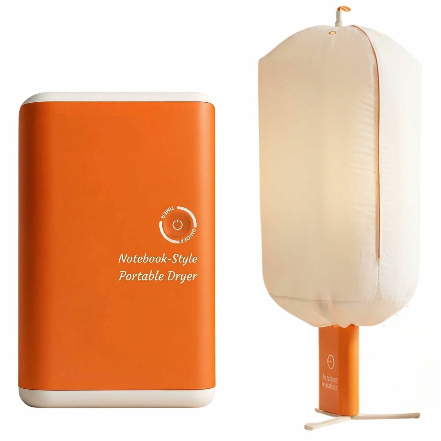 Портативная сушилка, складная, компактная, с таймером, в виде блокнота, для одежды, оранжевая, 1000Вт