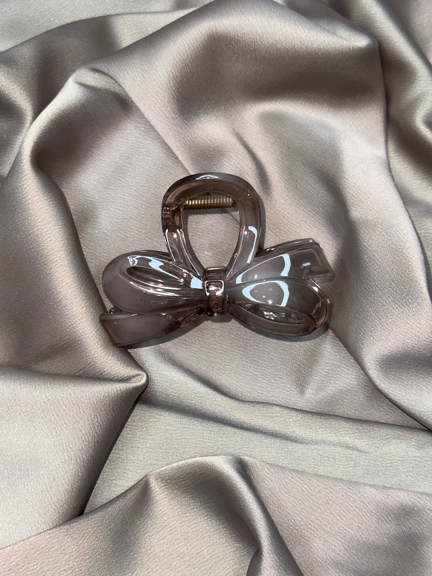 Гелевая , прозрачная заколка для волос, Бабочка, подойдет для все типов волос , цвет нео капучино