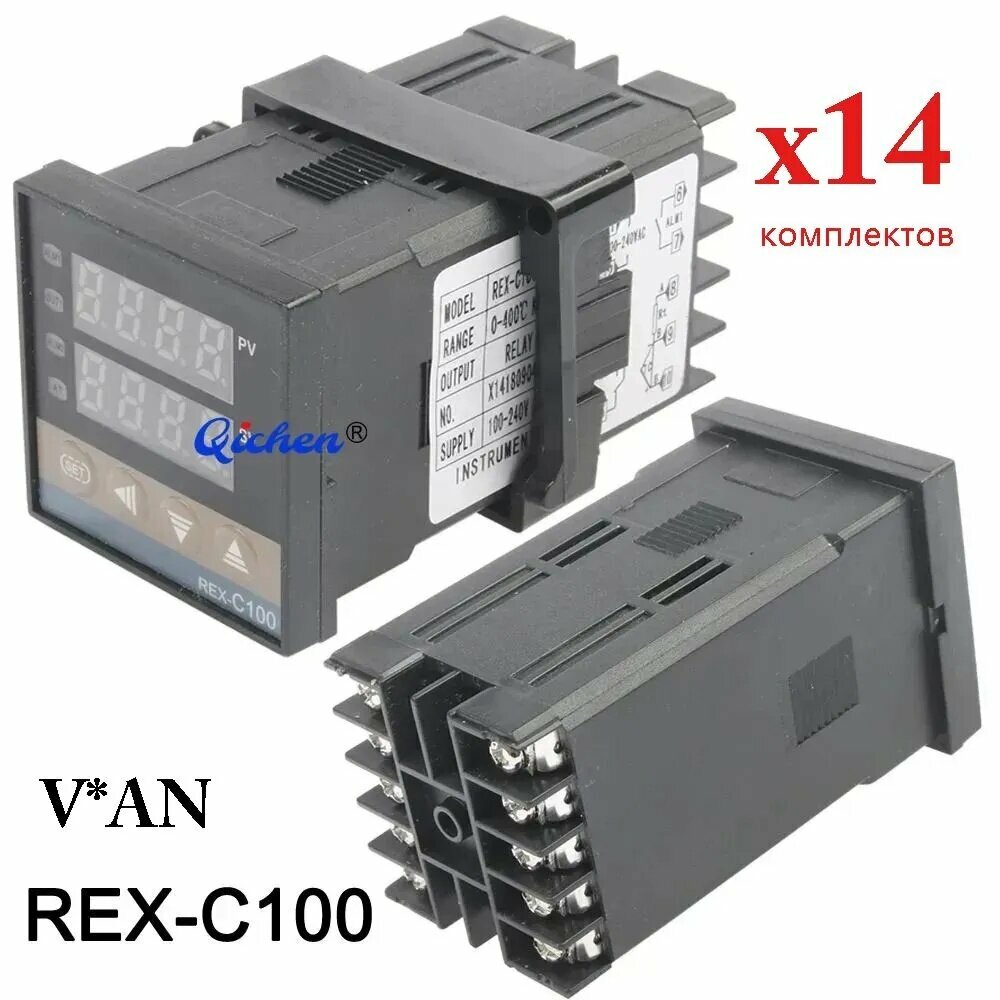 14шт. C-100 V*AN SSR Выход 110 В 240 В Цифровой ПИД-регулятор температуры Термостат