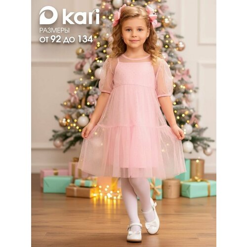 фото Платье kari kids весна-лето 2026, размер 5-6, розовый