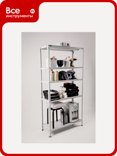 Изображение товара Стеллаж ООО фурама СТФЛ 1800x700x300 мм, 5 полок, серый СТФЛ187030-5