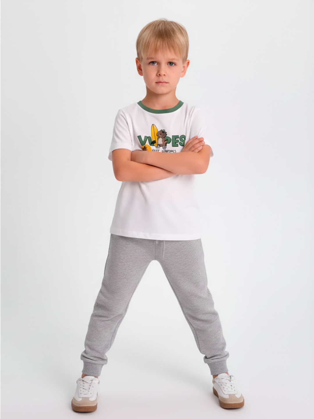 Брюки neo, размер 110, серый меланж — фото 1