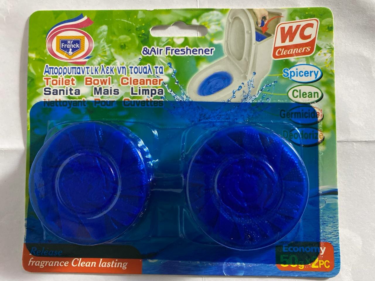 Освежитель для сливного бачка унитаза (2 таблетки с ароматом) — фото 1