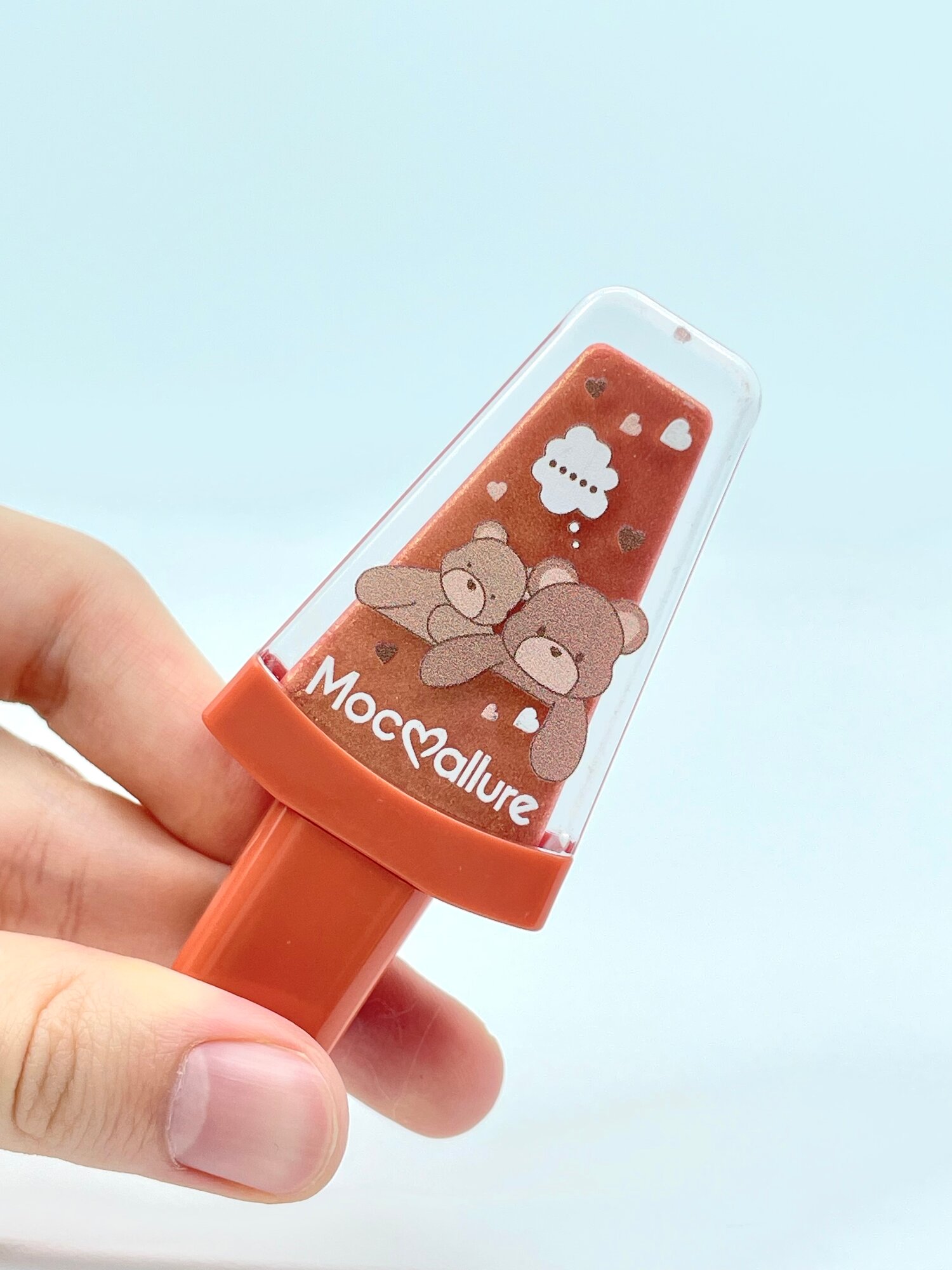 Блеск для губ MocMallure с шиммером и милым дизайном мишек 10 мл