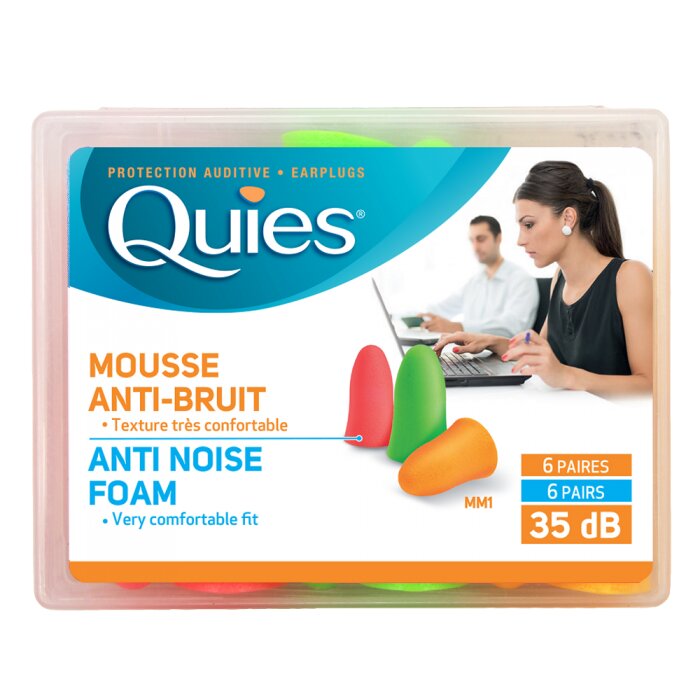 Беруши Quies, полимерные, многоразовые, шумоподавление 35 дБ, 12 штук