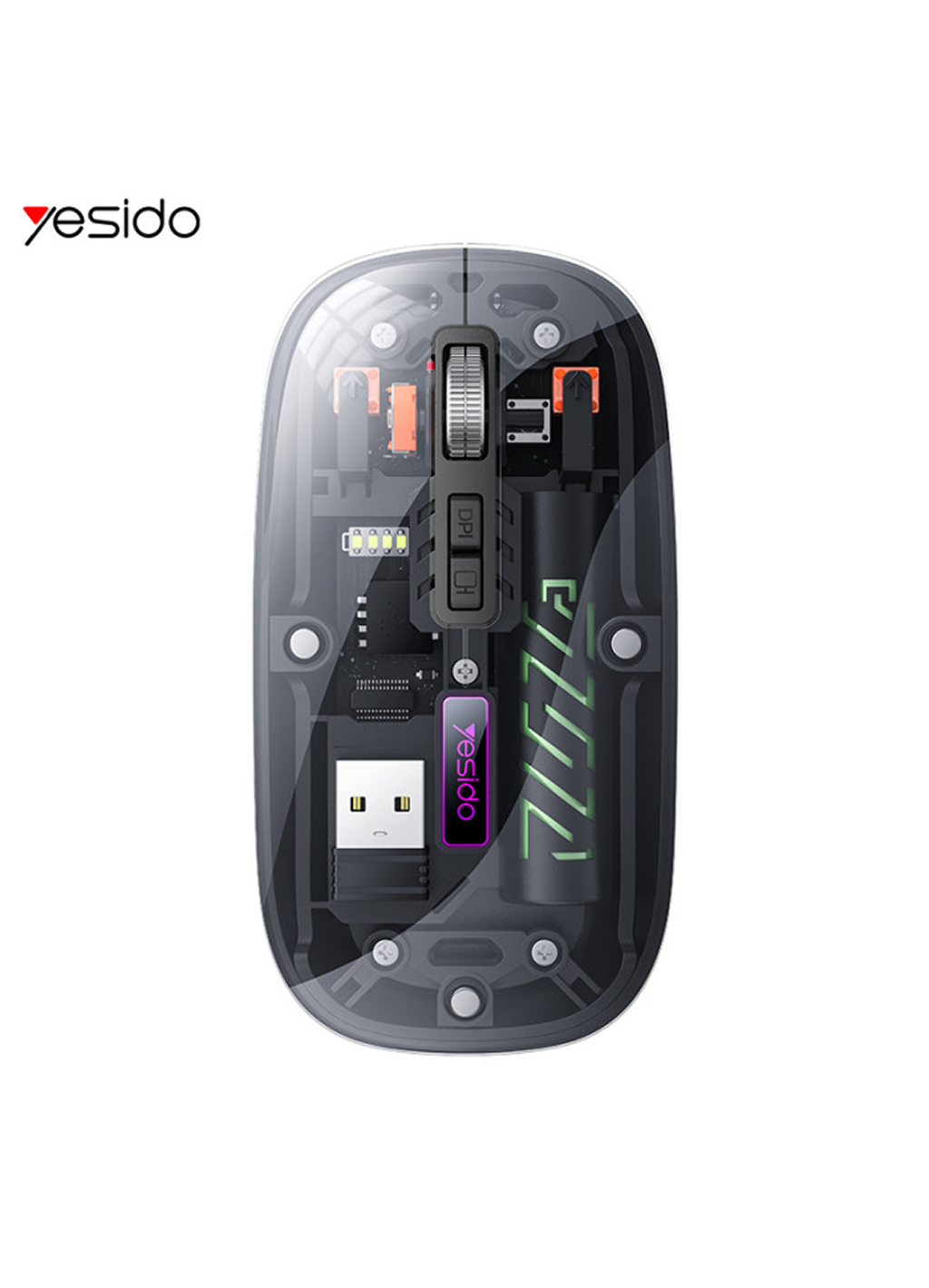 Компьютерная мышь Yesido KB29 - беспроводная, оптическая, для дома и офиса, современный дизайн, черный.