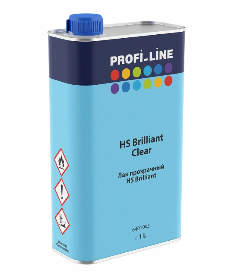 Акриловый лак автомобильный Profi Line HS Brilliant прозрачный (1 л) + отвердитель (0.5 л) — фото 1