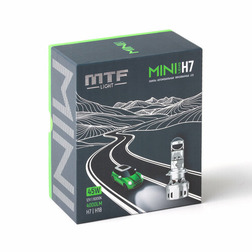 фото Светодиодные мини-линзы mtf light minilens h7/h18, 9-16v, 45w, 4000lm, 6000k (2 линзы)