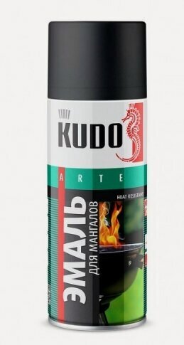 Изображение товара Краска термостойкая KUDO для мангалов черная KU 5122 520мл аэрозоль
