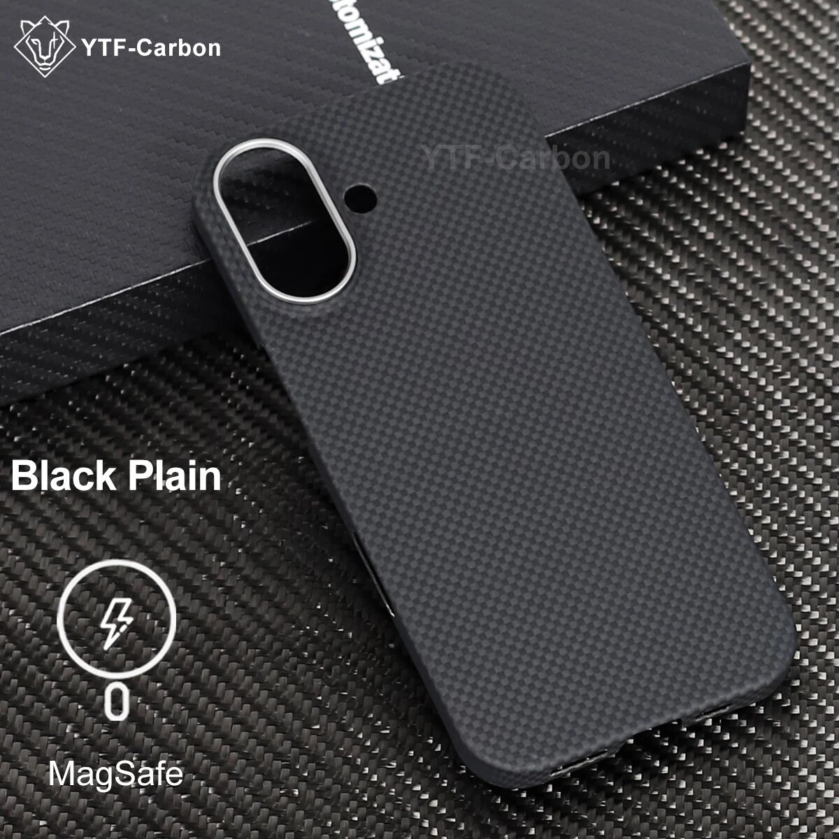 Черный чехол YTF-Carbon для iPhone 17, Magsafe, 1500D