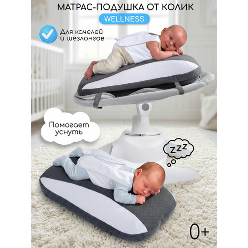 фото Подушка-позиционер против колик amarobaby wellness, тёмно-серый/белый