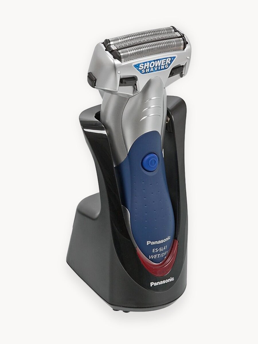 Электробритва Panasonic ES-SL41, сеточная, для влажного бритья, серебристо-синяя