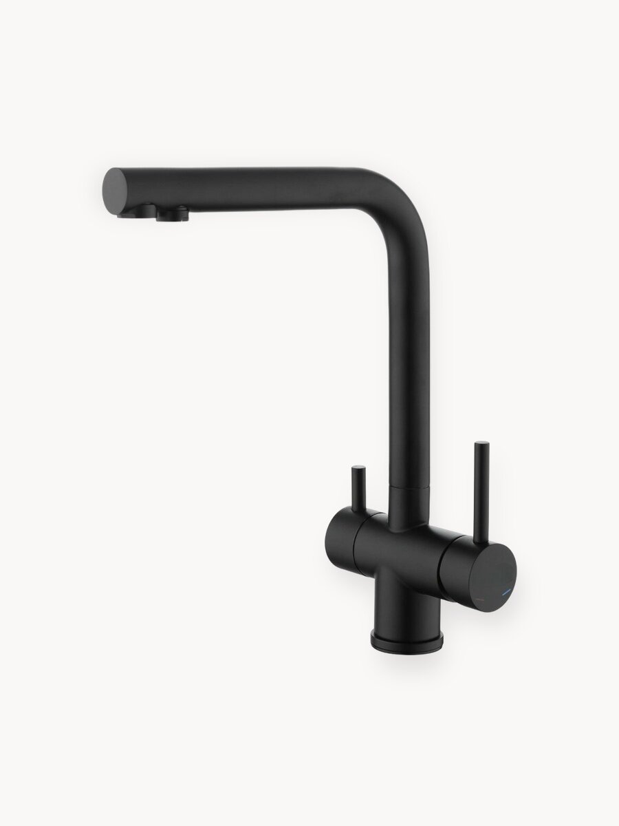 NEW. Смеситель для кухни ESKO Line с каналом для фильтрованной воды EL_K110Black, с фильтром черный