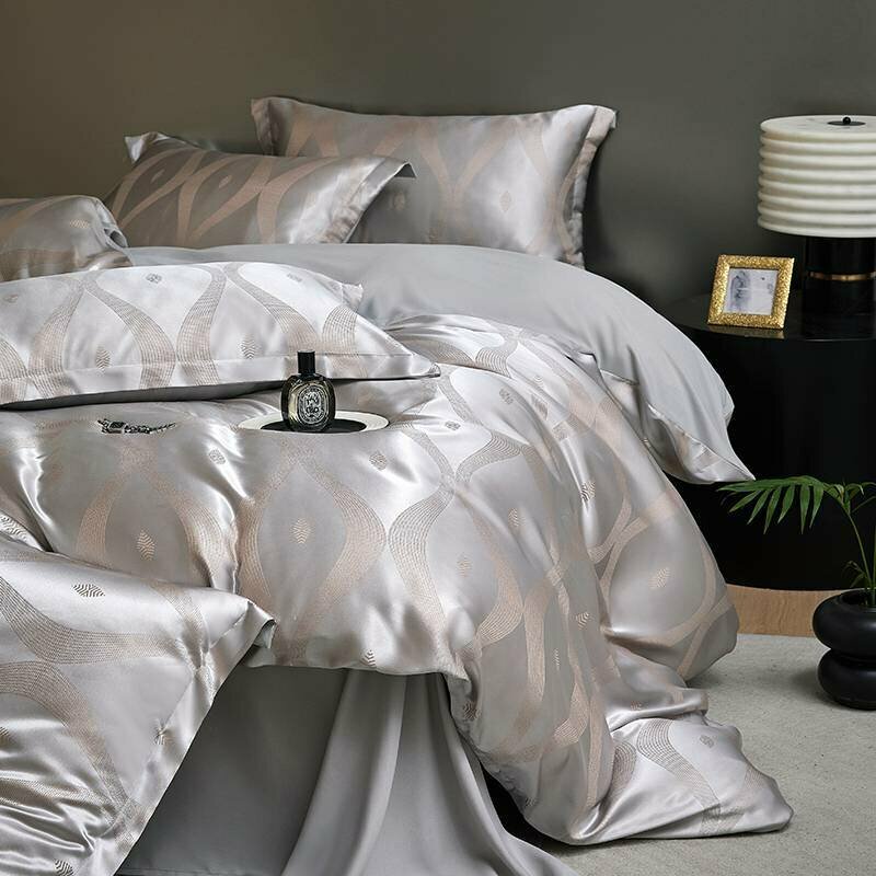 Комплект постельного белья, жаккард, с вышивкой, 2-спальный, простыня 1,8 м, королевский дворец