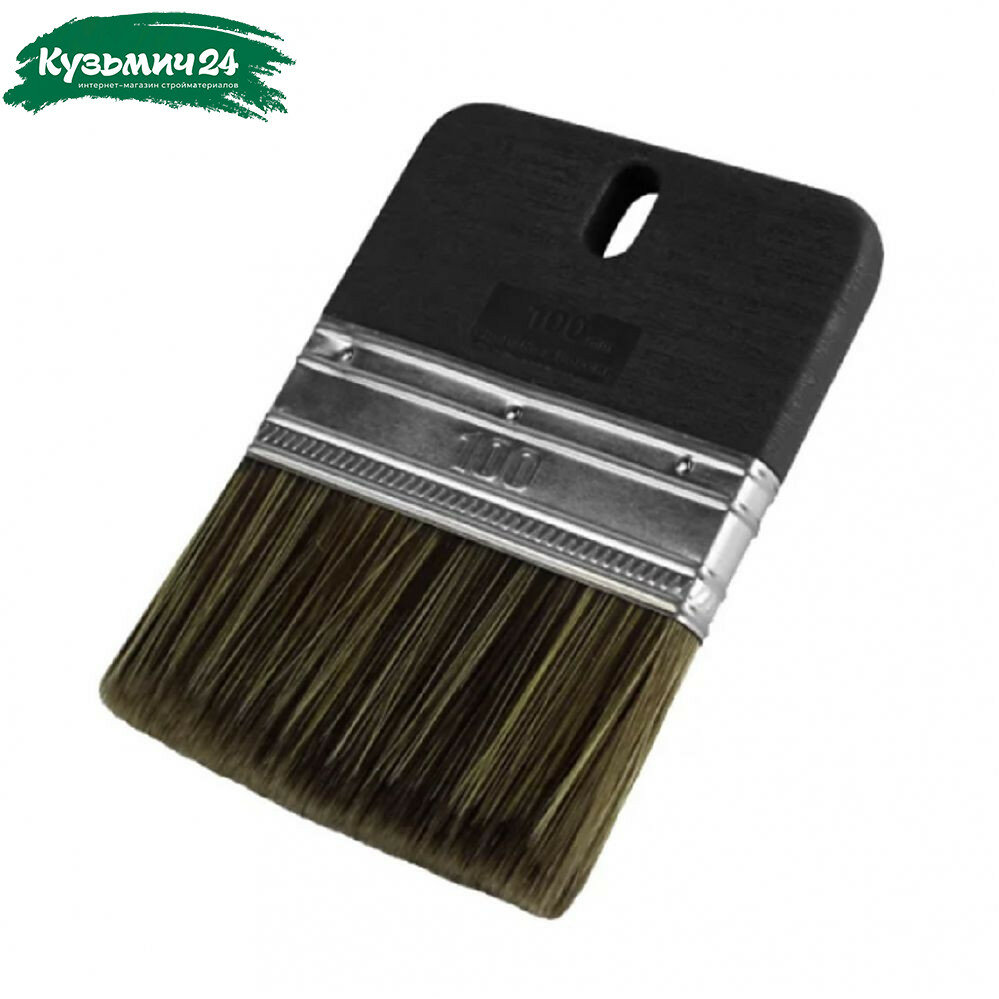 Кисть Black Edition декоративная 100 мм темный ворс для финишного покрытия 990-100