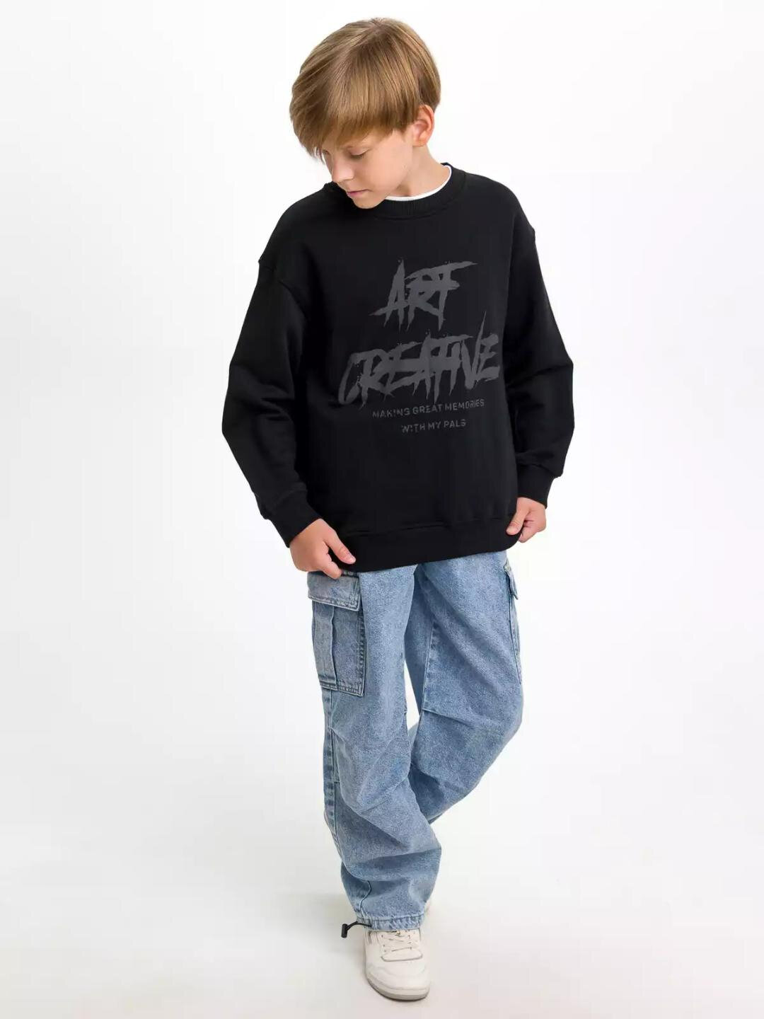 Толстовка neo, размер 158, черный/серый — фото 1