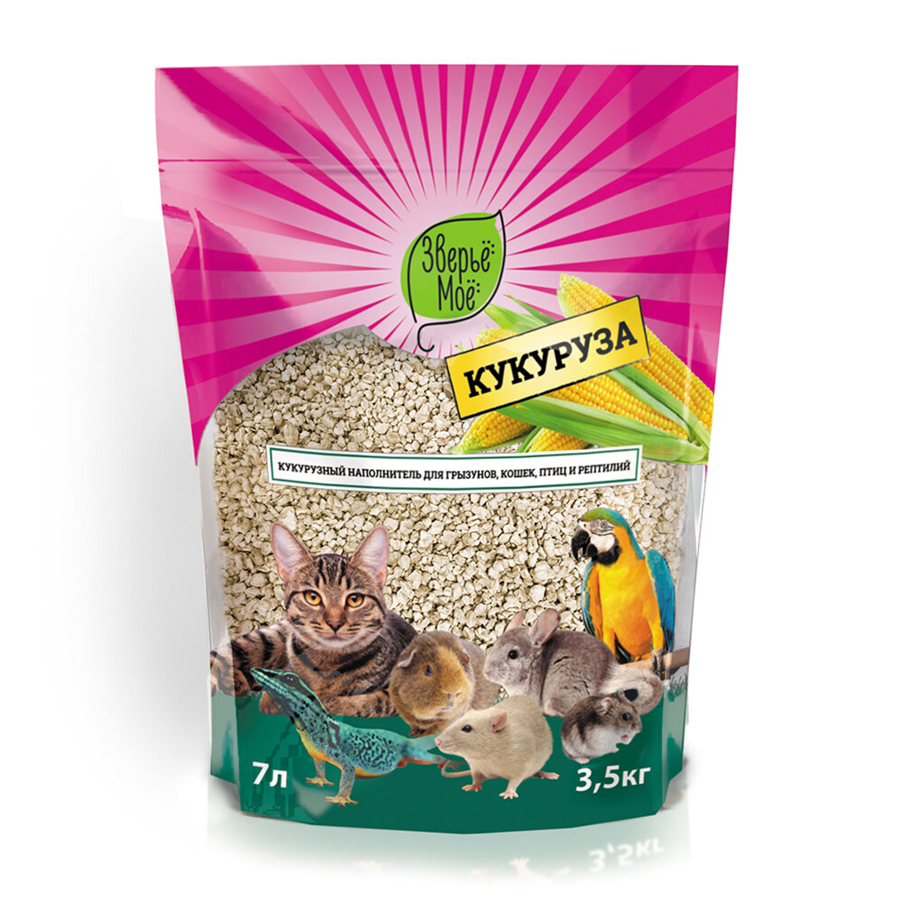 Наполнитель Кукурузный для грызунов и птиц 7 л (35 кг)