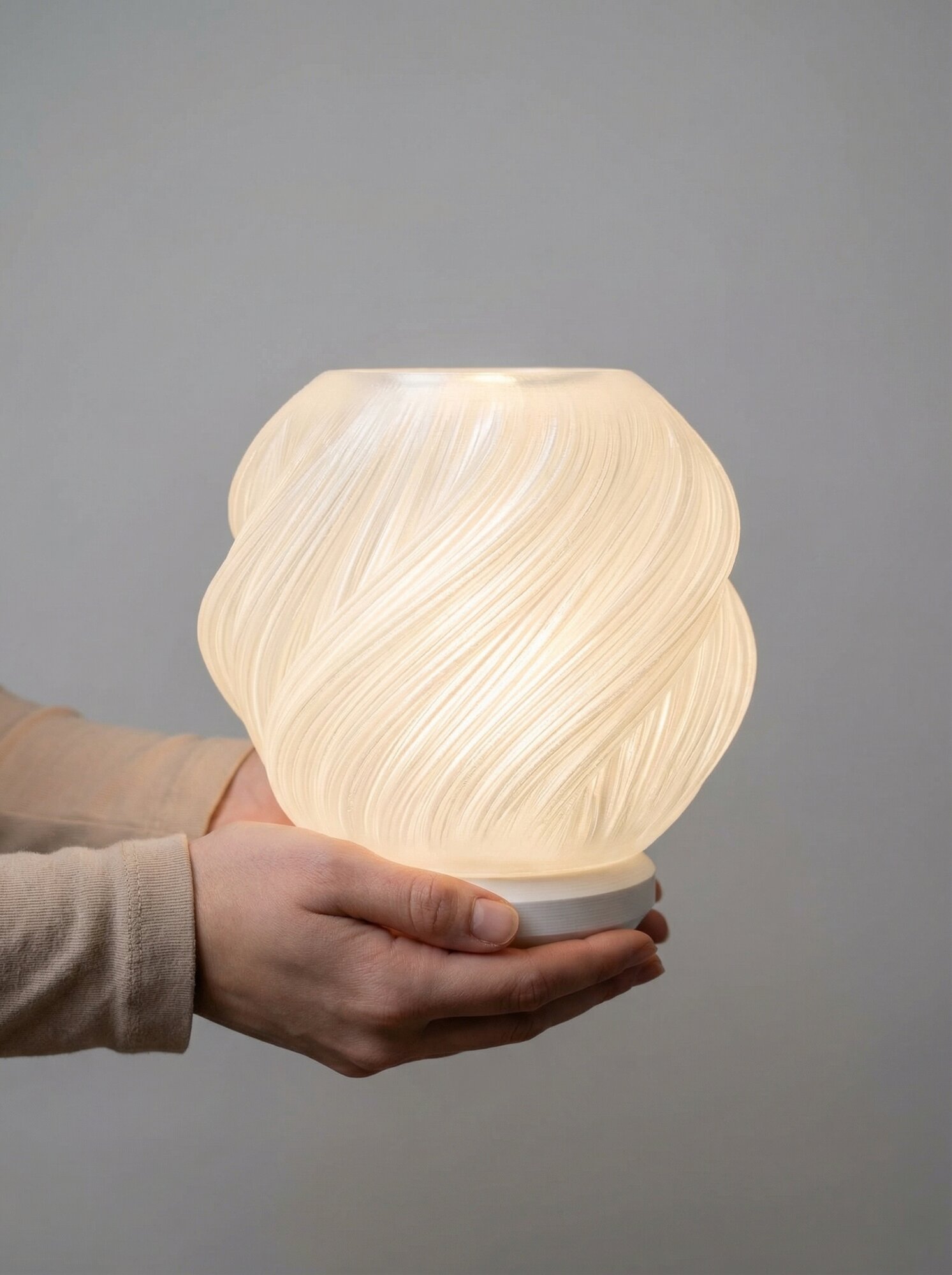 Настольная Лампа Le Pivoine (Пион), дизайнерский 3D ночник, форма бутон, Белый