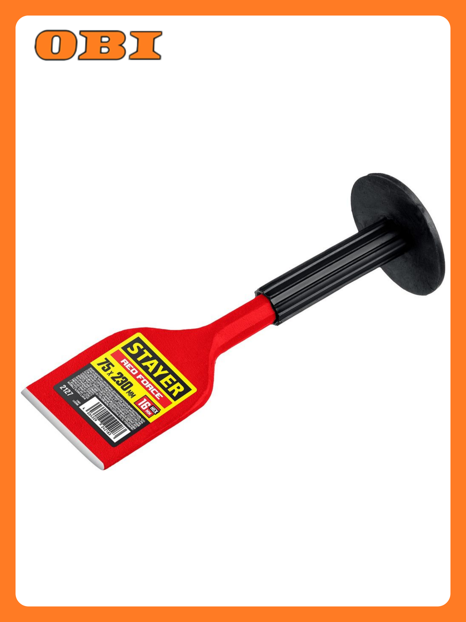 Зубило STAYER высокоуглеродистая сталь шестигранный профиль 75x230мм