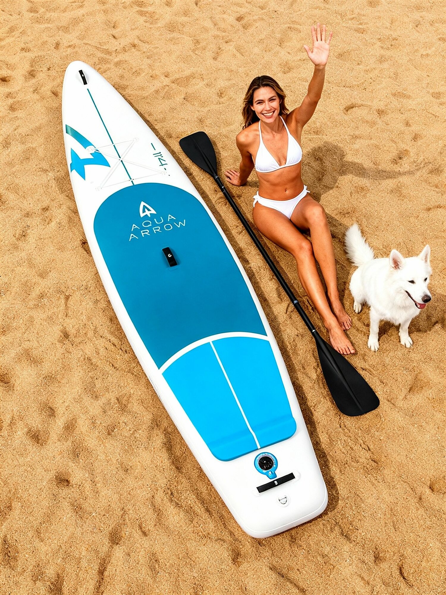 SUP-доска Aqua Arrow Sky, максимальная нагрузка 140кг, длина 347см, толщина 12см