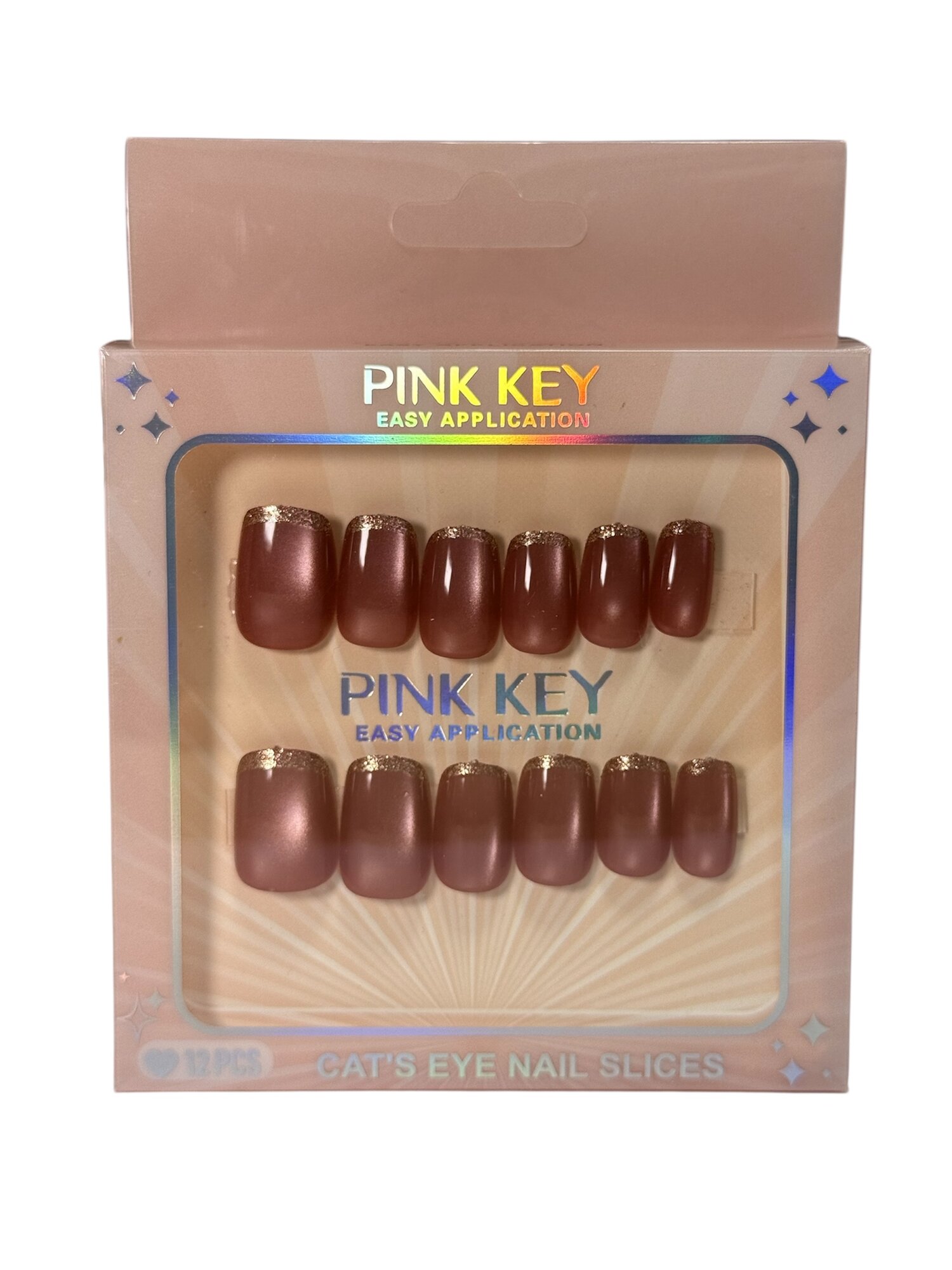 Накладные ногти Qizlar uchun, ABS-пластик, натуральные типсы, клей в комплекте, 12 штук