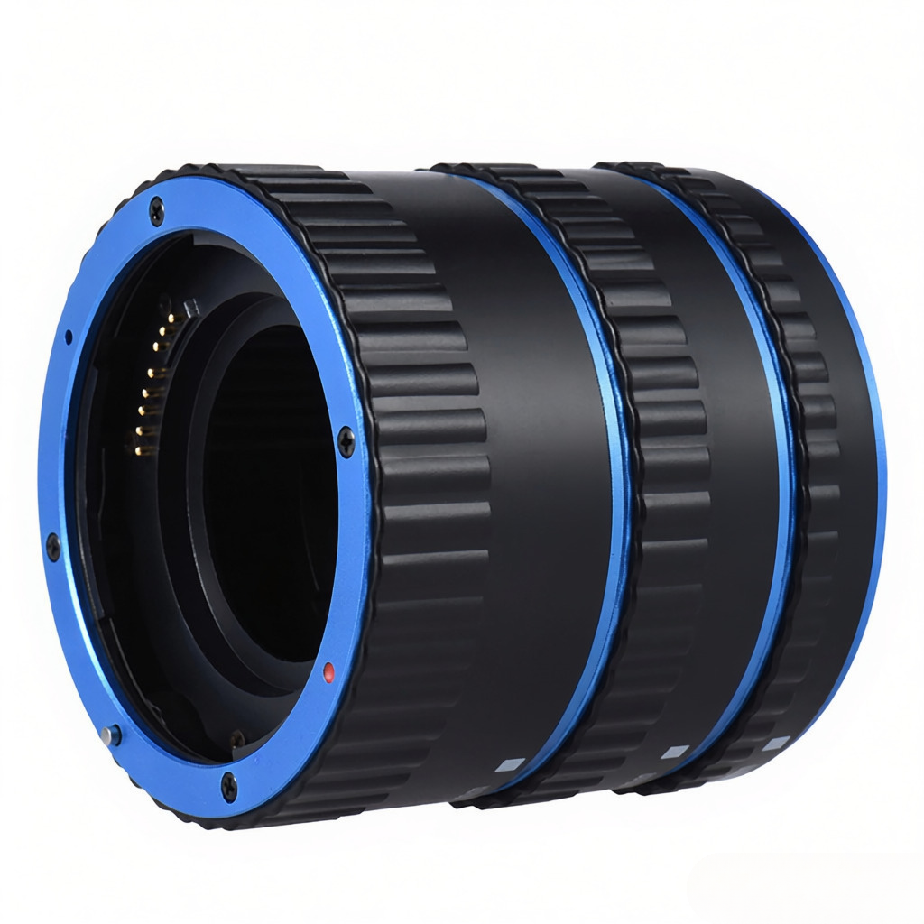 Macro Extension Tube Ring для Canon EF EF-S 60D 7D 5D II 550D с TTL и Автофокусом, Металлический, Синий, Набор из 3 Трубок 13mm, 21mm, 31mm, Совместим с Объективами EF и EF-S, Алюминий, PC, ABS, Вес 146g, Размер 6.2*8cm