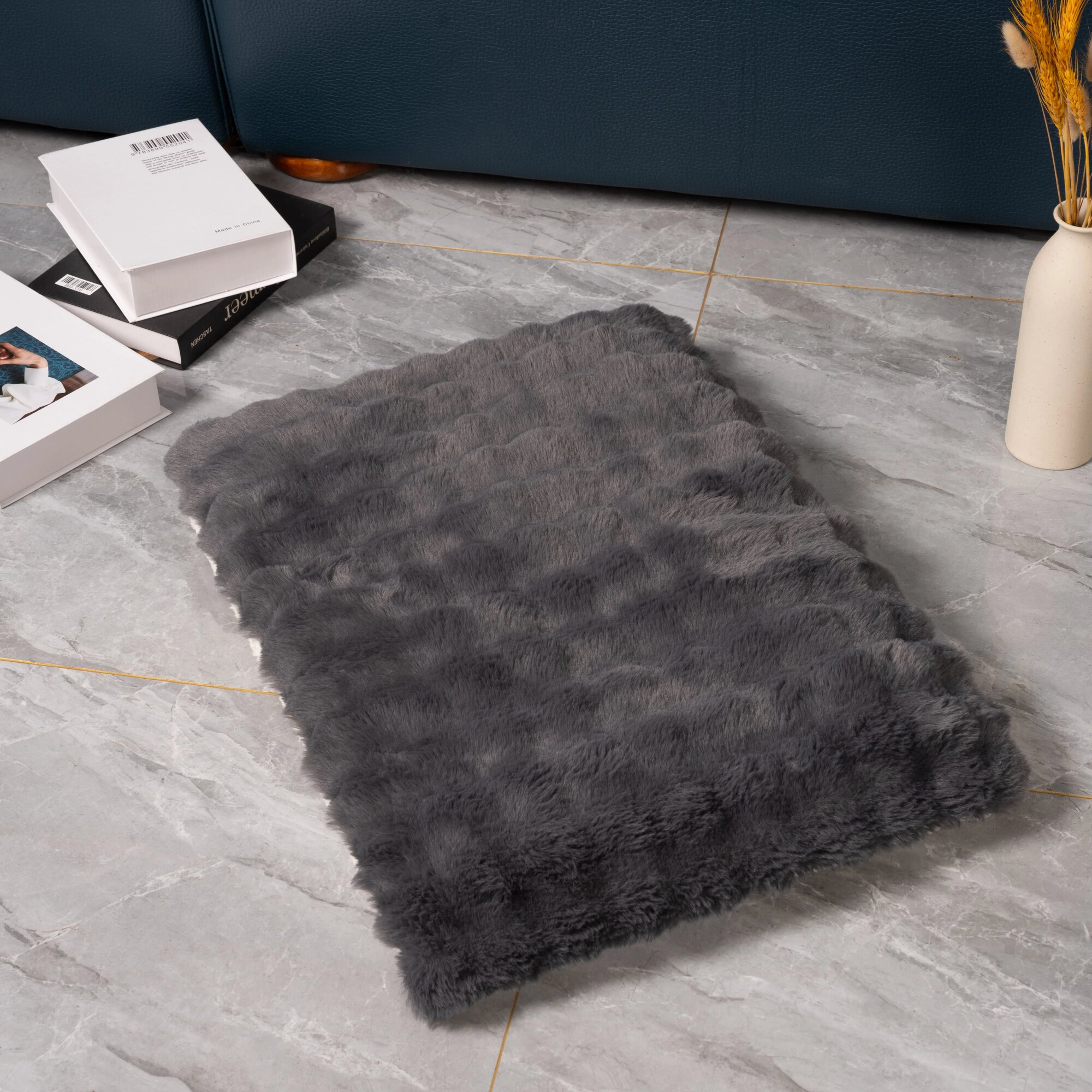 Коврик из кроличьего меха, теплая зимняя лежанка для кошек, лежанка для собак, коврик для кошек и собак, плюшевый,