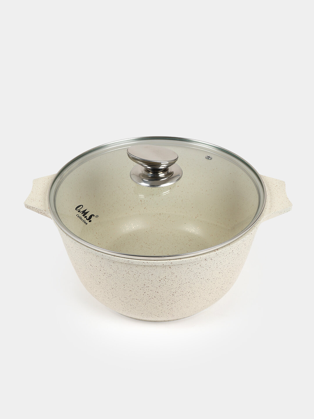 Кастрюля Антипригарная из гранита, c крышкой O.M.S 15022 (+индукция) 20 sm