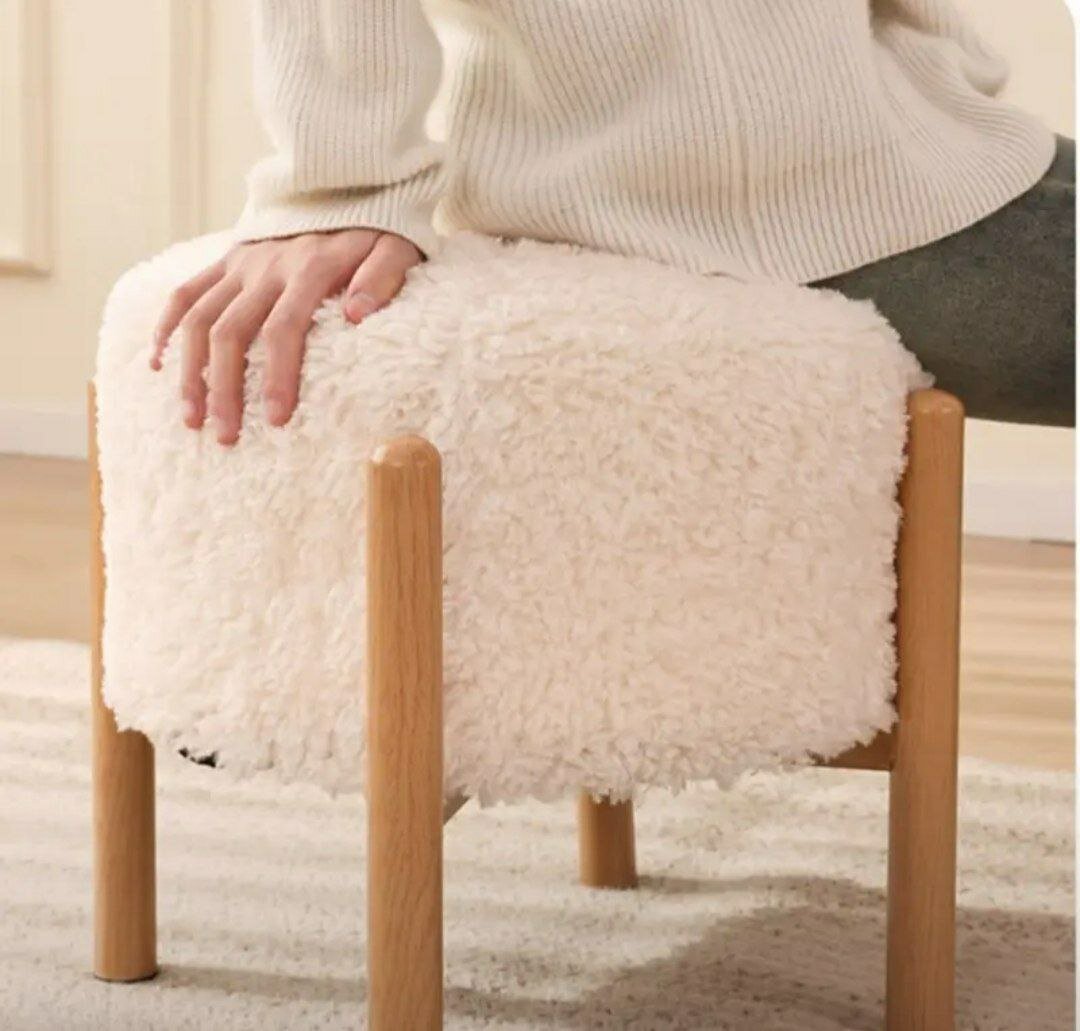 Пуфик из овечьей шерсти, мягкое, тёплое и комфортное для дома