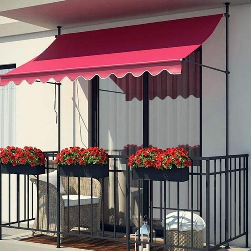 Маркиза навес выдвижная 250X120CM Складывание и выдвижение без пробивки