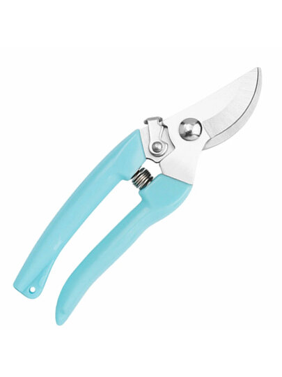 Секатор для цветов, голубой , с силовым механизмом, лезвие из нержавеющей стали