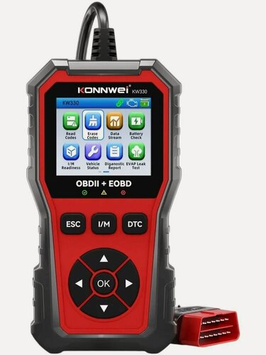 Изображение товара Автосканер KONNWEI KW330 OBD2 русская версия 2026, диагностический сканер для авто, чтение и удаление ошибок