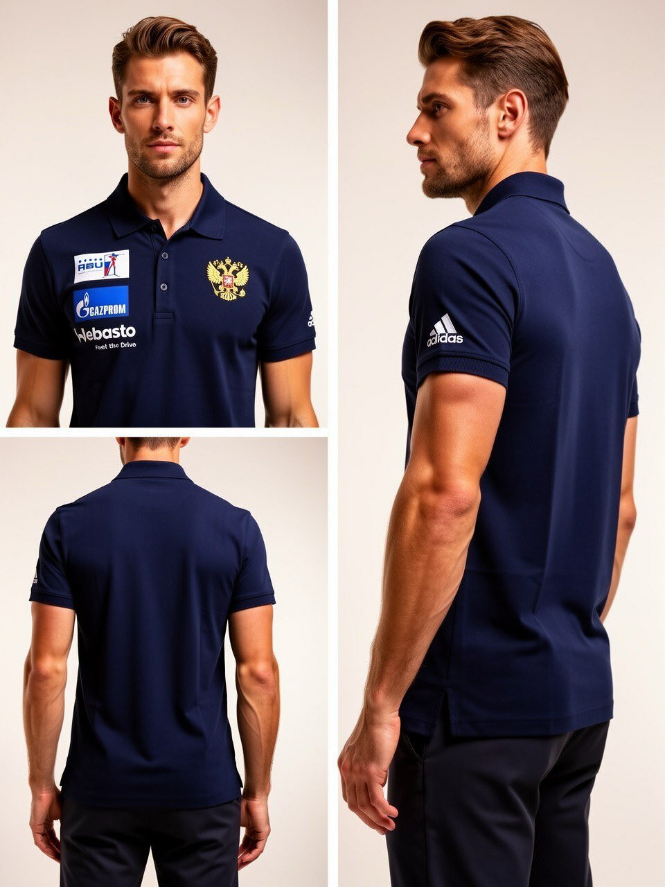 Поло adidas, размер INT XS, синий — фото 1