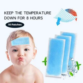 Пластырь для жаропонижения 6 шт гипоаллергенный, голубой, Япония