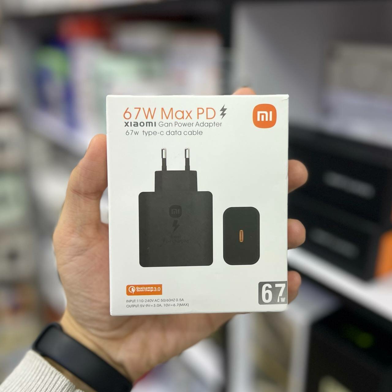 Сетевое зарядное устройство 67W Max PD GaN USB-C + кабель Type-C to Type-C