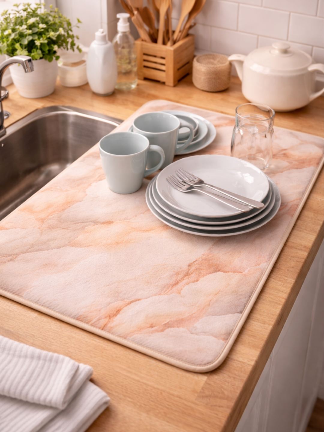 Коврик для сушки посуды Кухонный коврик для сушки посуды Впитывающий коврик для сушки посуды
