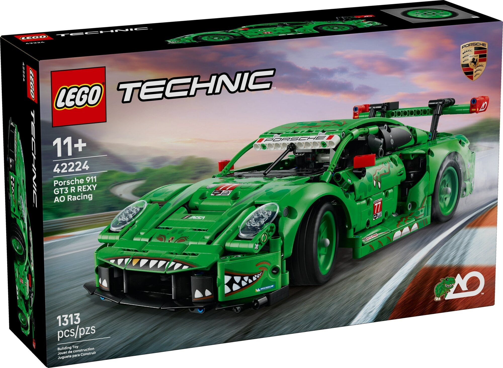 Конструктор LEGO Technic 42224 Porsche 911 GT3 R REXY AO, 1313 дет.