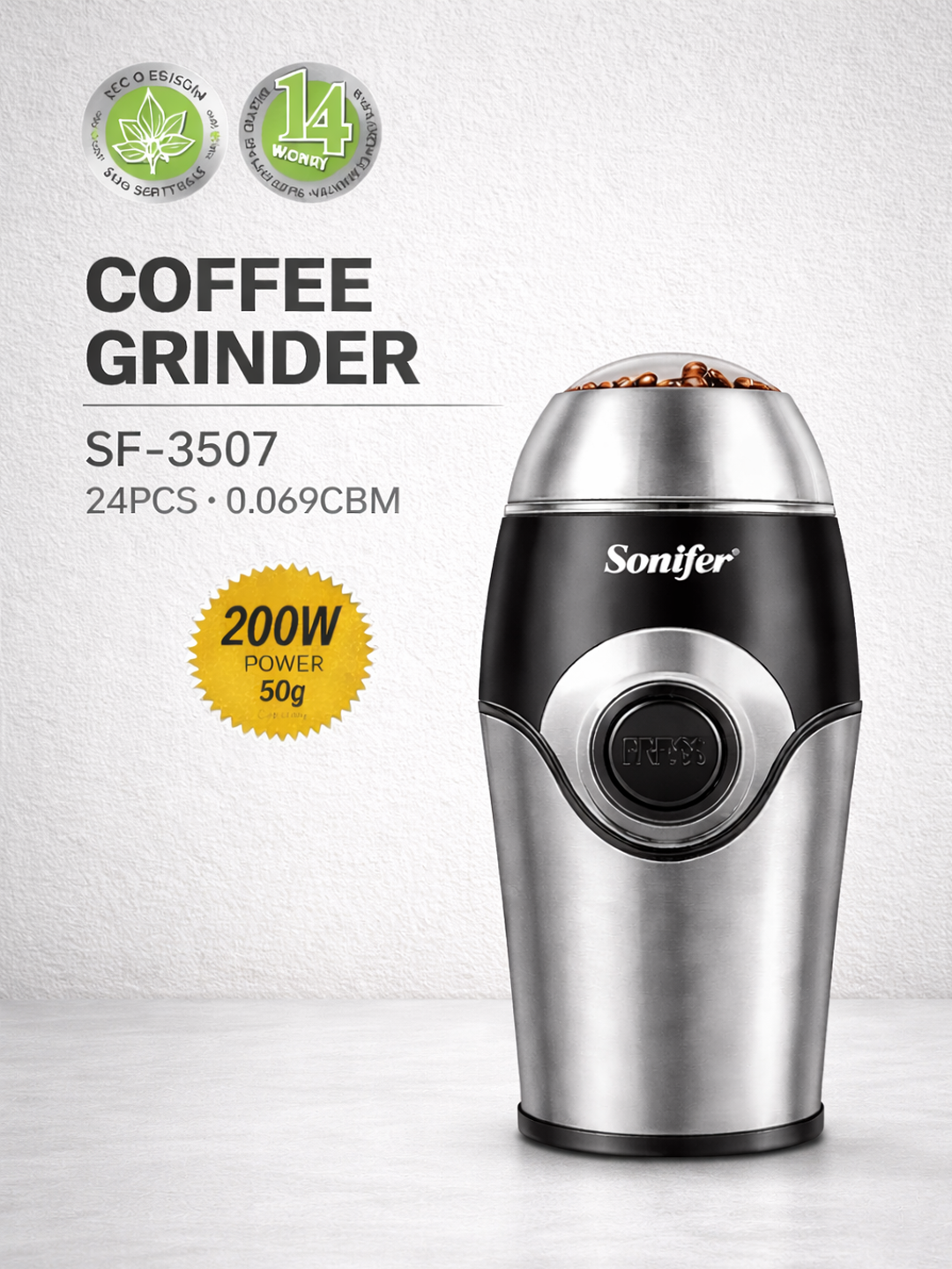 Кофемолка электрическая Sonifer SF-3507, Кофемолка для кофе и специй