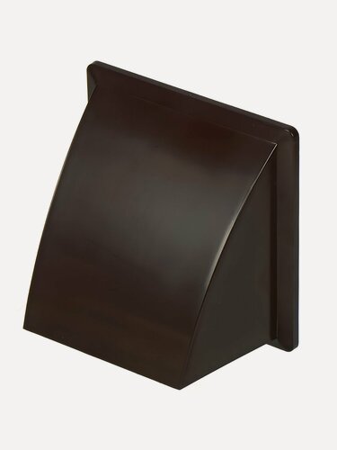 Изображение товара Выход стенной пластиковый Event 175х175 мм с обратным клапаном и фланцем D125, коричневый, для вытяжной вентиляции