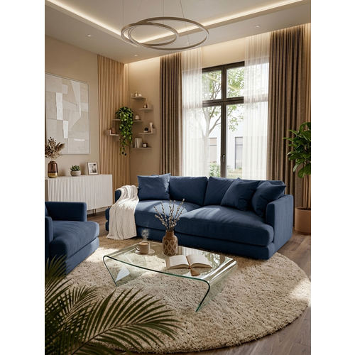 фото Диван ибица 2 velutto 54 new 212x105x87 см, синий велютто, еврокнижка goodform