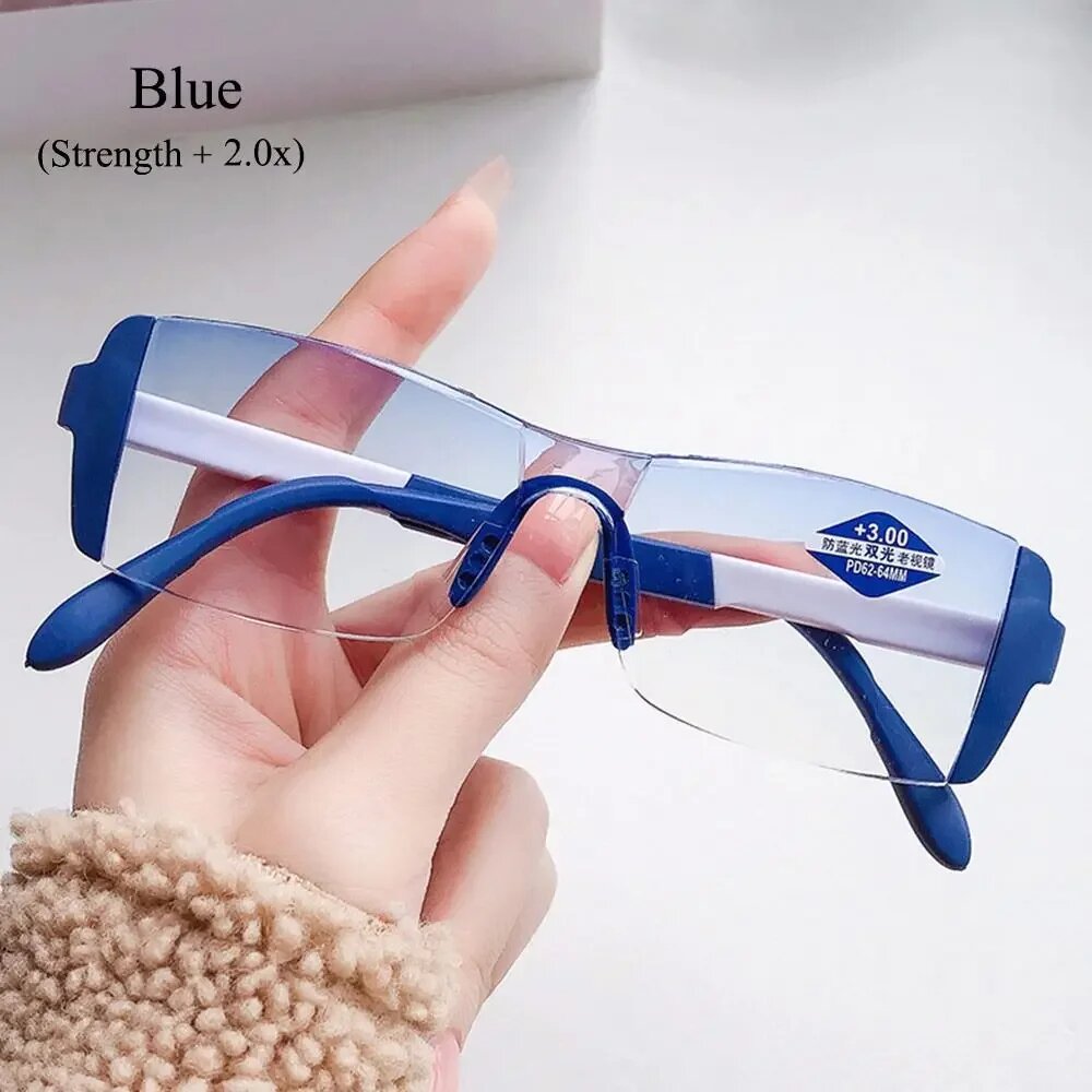 Винтажные очки для чтения с защитой от синего света blue-1, Синий, Синий, Strength 200