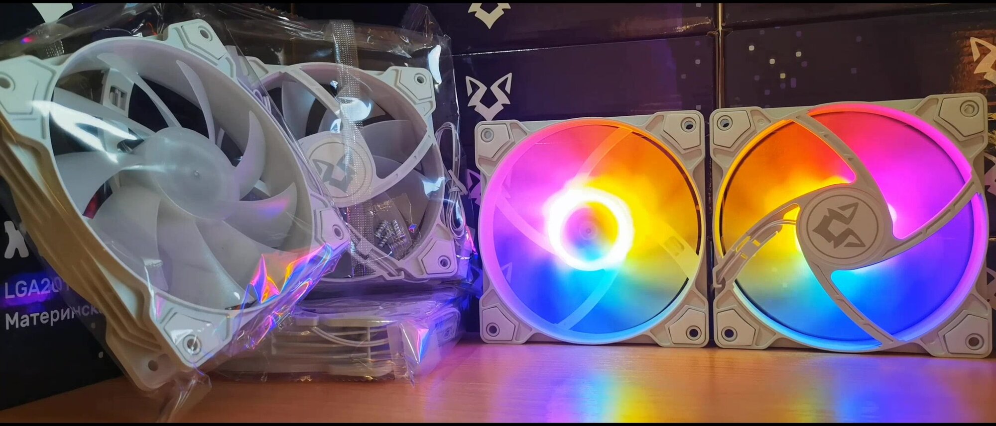 Вентилятор для корпуса 120 мм *6 шт RGB, Вентиляторы для ПК с fRGB подсветкой — фото 1