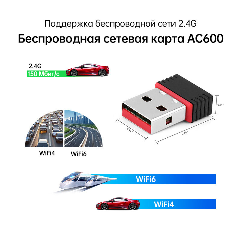Wifi usb адаптер для компьютера 4 ггц беспроводной сетевой адаптер wifi для пк Windows XP/Vista/7/8/8.1/10 — фото 1