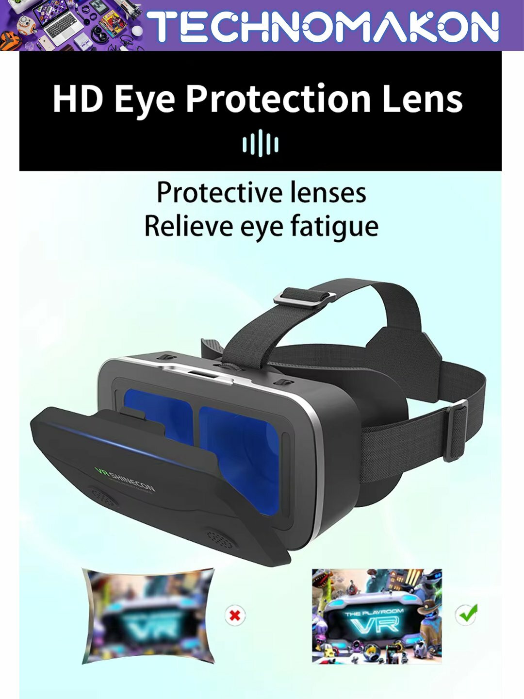 Виртуальные очки VR Shinecon SC G15, для смартфонов, регулировка объектива — фото 1