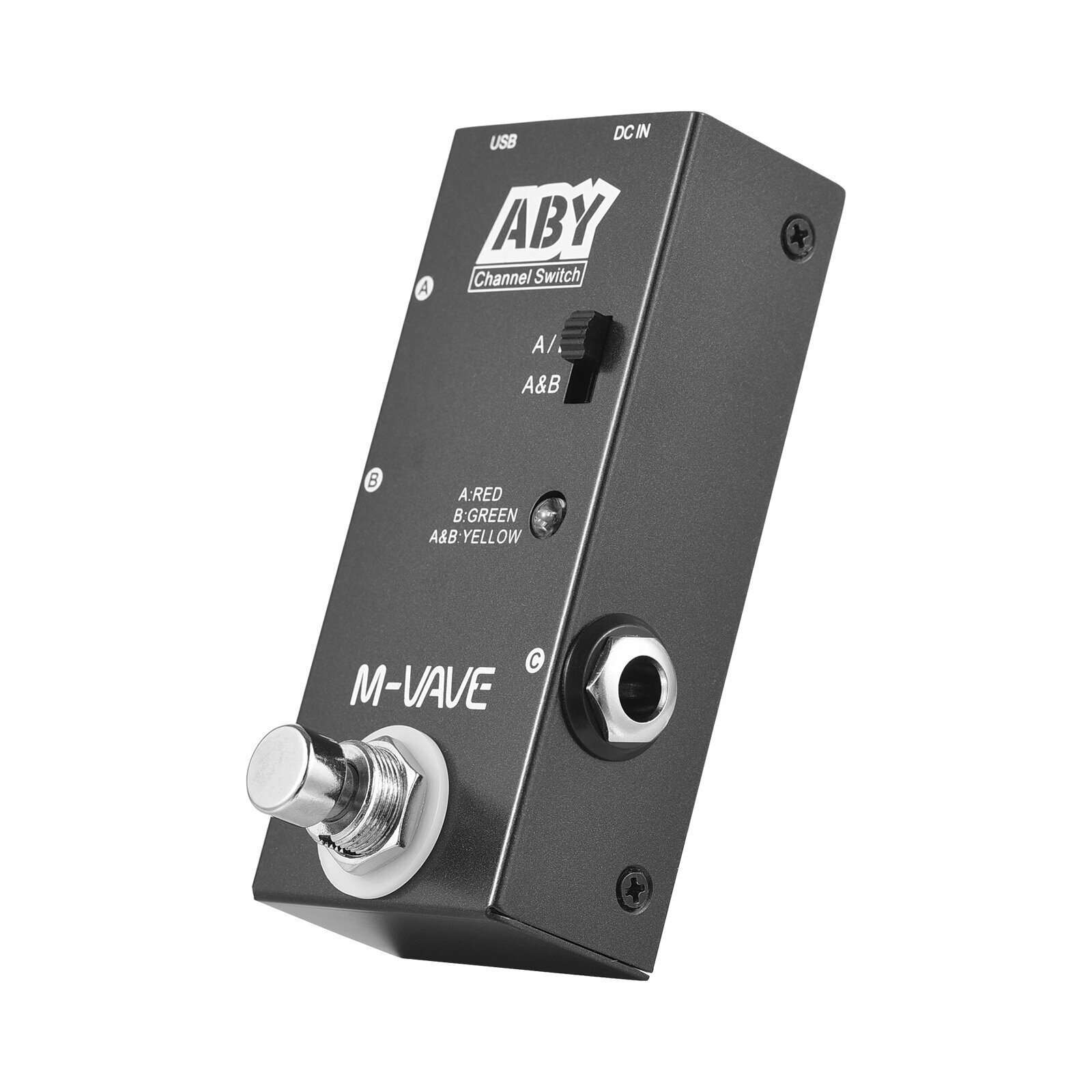 M-VAVE ABY Line Selector AB Switch Mini Guitar Effect Pedal True Bypass Guitar Bass Pedal AB Box - ABY Channel Switch Материал: Металл Размер: 90*48.5*42мм Вес: 178г Блок питания: DC9V≥300mA USB5V≥300mA Разъемы A/B/C: Стандартный 1/4