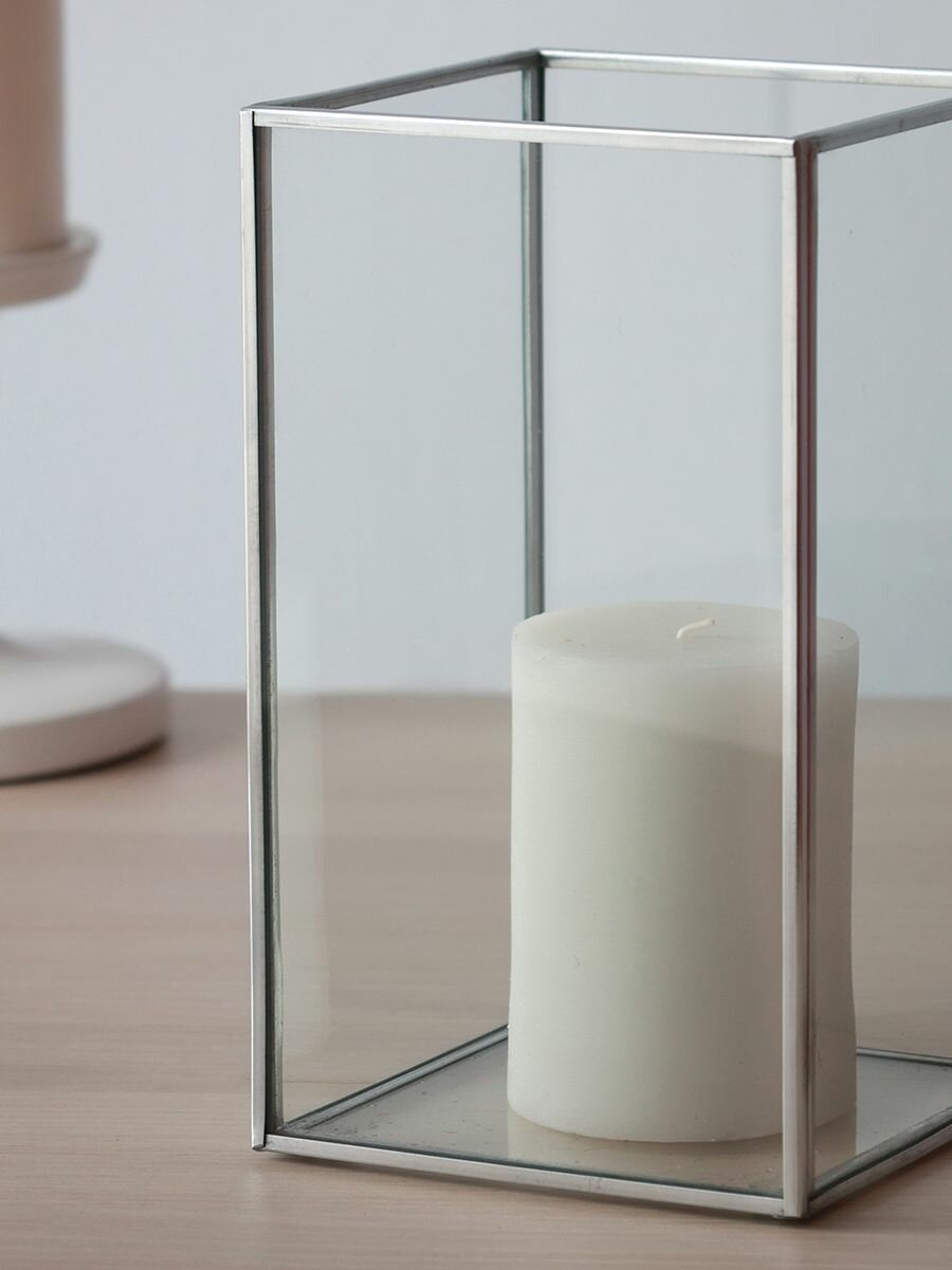 Подсвечник Арт-Птица 3054/2, металл/стекло, серебристый, настольный, 21x12x12 см — фото 1