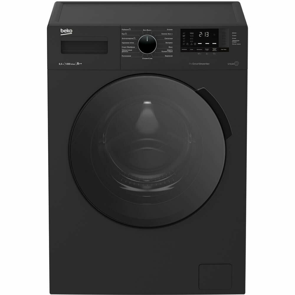Стиральная машина Beko "Anthracite", инверторный мотор, класс А, 6.5кг