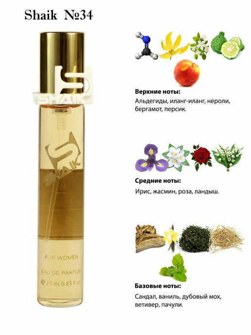 Парфюмерная вода Chanel No 5 Eau Premiere, Shaik №34, для женщин 20мл