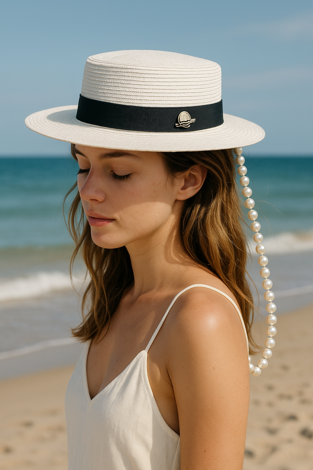 Шляпа Minaku MINAKU: Beachwear для женщин, размер 56-58, белый — фото 1