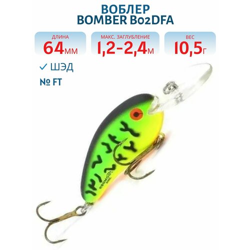 Воблер BOMBER B02DFA, цвет FT